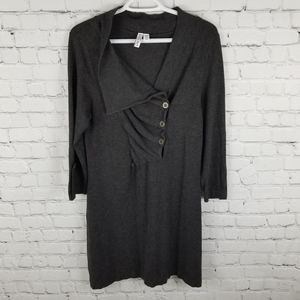 LANA LEE | asymmetrical neckline long sleeve dress